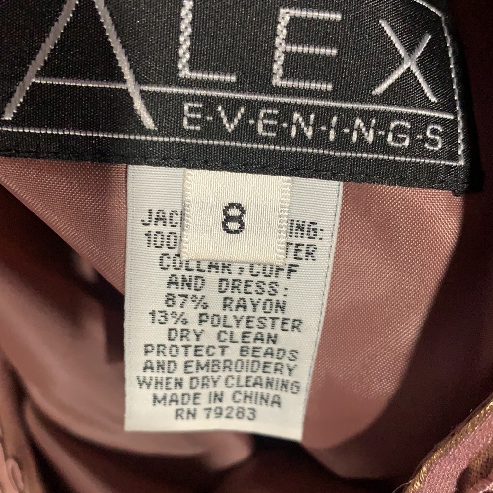 ALEX Evenings 2 piece Sandal Wood Dress Size 8 NWT - Picture 4 of 5